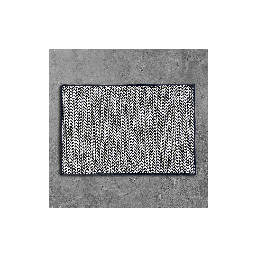 Colonial Mills Rug Outdoor Houndstooth Tweed Navy Rectangle