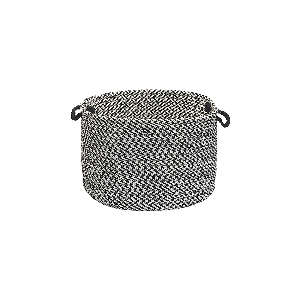 Colonial Mills Basket Outdoor Houndstooth Tweed Black Round