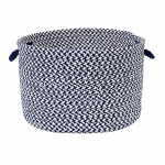 Colonial Mills Basket Outdoor Houndstooth Tweed Navy Round