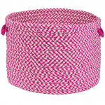 Colonial Mills Basket Outdoor Houndstooth Tweed Magenta Round