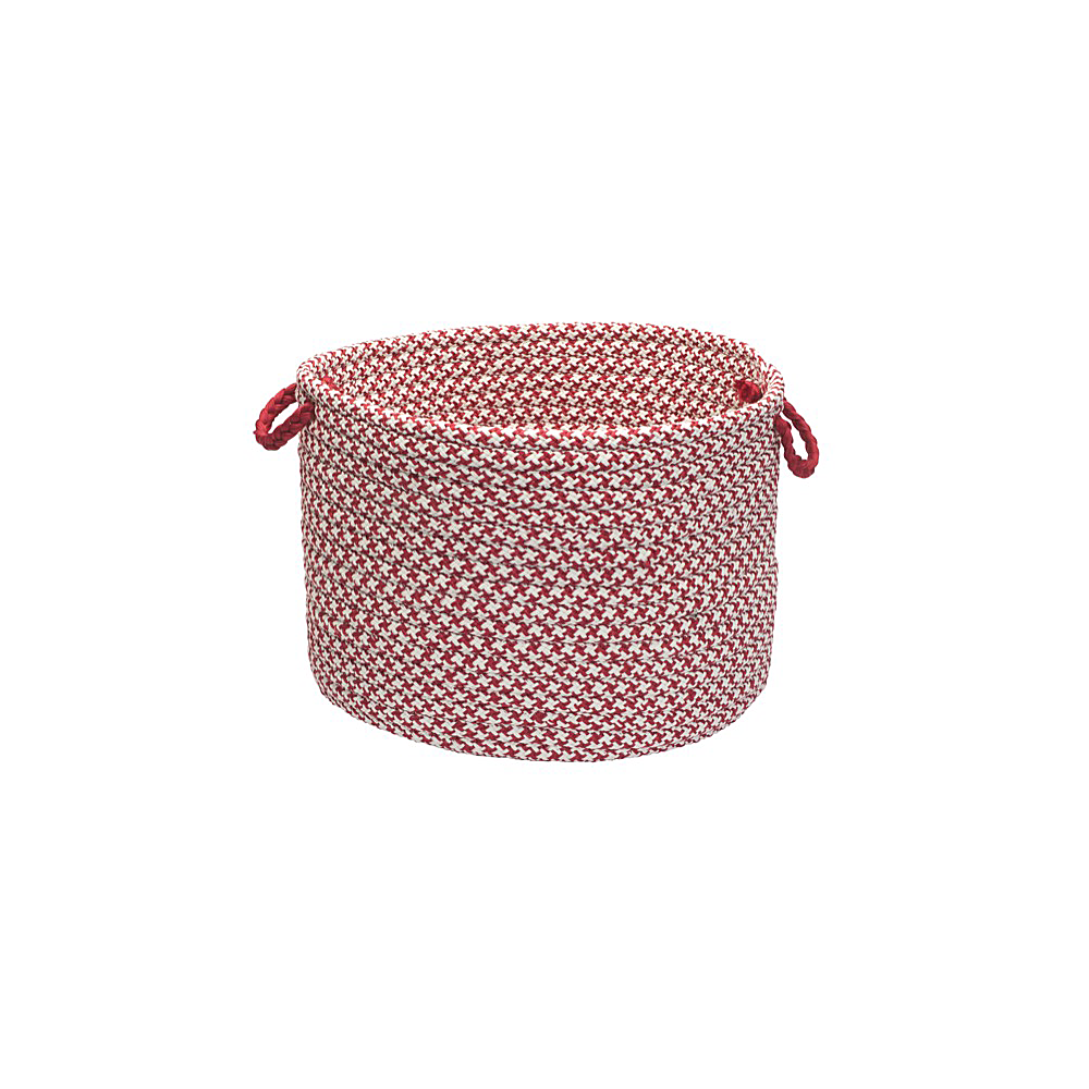 Colonial Mills Basket Outdoor Houndstooth Tweed Sangria Round