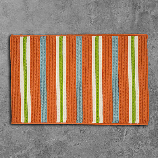 Colonial Mills Rug Painter Stripe Tangerine Rectangle