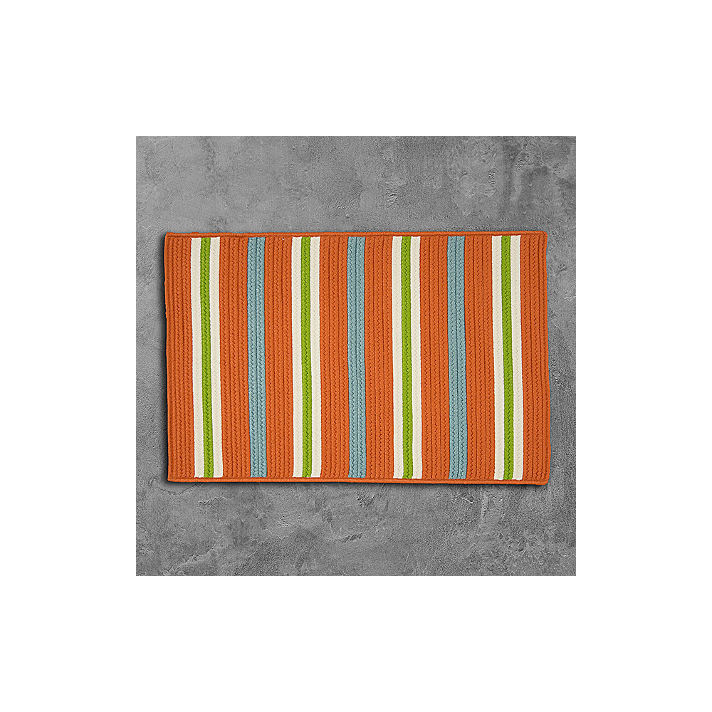 Colonial Mills Rug Painter Stripe Tangerine Rectangle