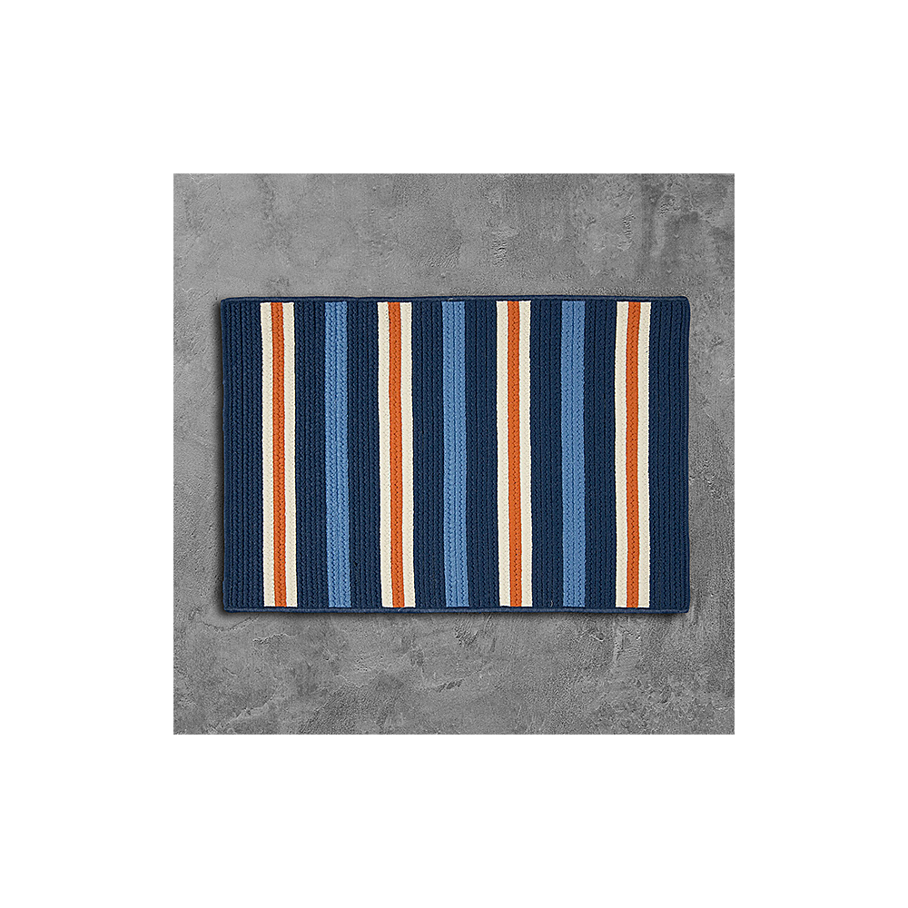 Colonial Mills Rug Painter Stripe Set Sail Blue Rectangle