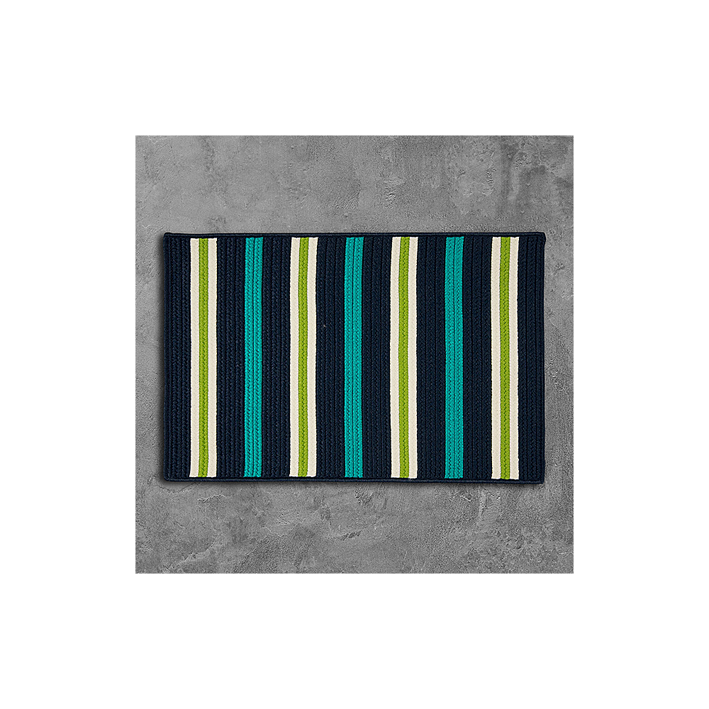 Colonial Mills Rug Painter Stripe Navy Waves Rectangle