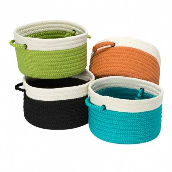 Colonial Mills Basket Poolboy 3-Piece Indoor Outdoor Basket Set Orange Round