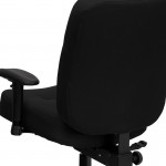 Big & Tall 400 lb. Rated Black Fabric Rectangular Back Ergonomic Draft Chair with Adjustable Arms