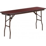 5-Foot High Pressure Mahogany Laminate Folding Training Table