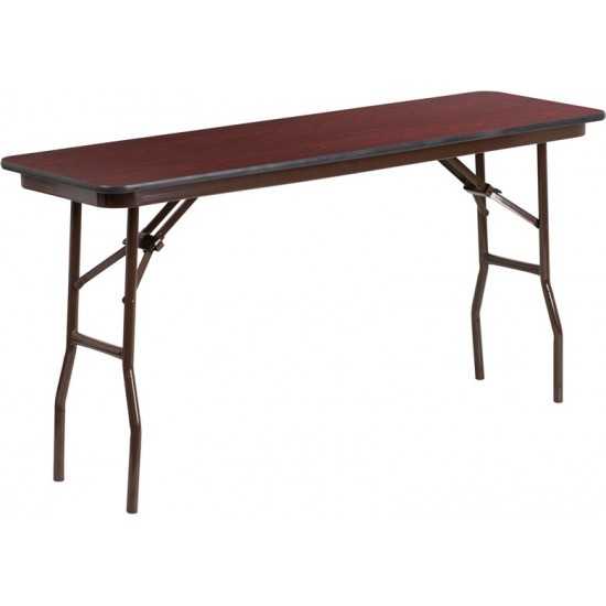 5-Foot High Pressure Mahogany Laminate Folding Training Table