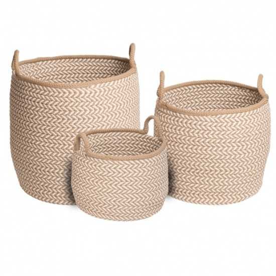 Colonial Mills Basket Prevé Basket Taupe & White Round