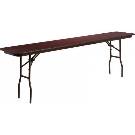 8-Foot High Pressure Mahogany Laminate Folding Training Table