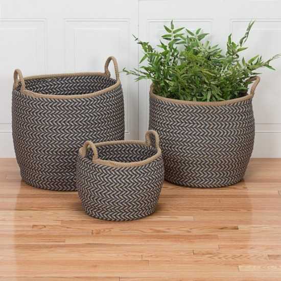 Colonial Mills Basket Prevé Basket Taupe & Blue Round