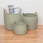 Colonial Mills Basket Prevé Basket White & Green Round