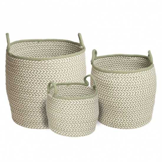 Colonial Mills Basket Prevé Basket White & Green Round