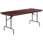 6-Foot High Pressure Mahogany Laminate Folding Banquet Table