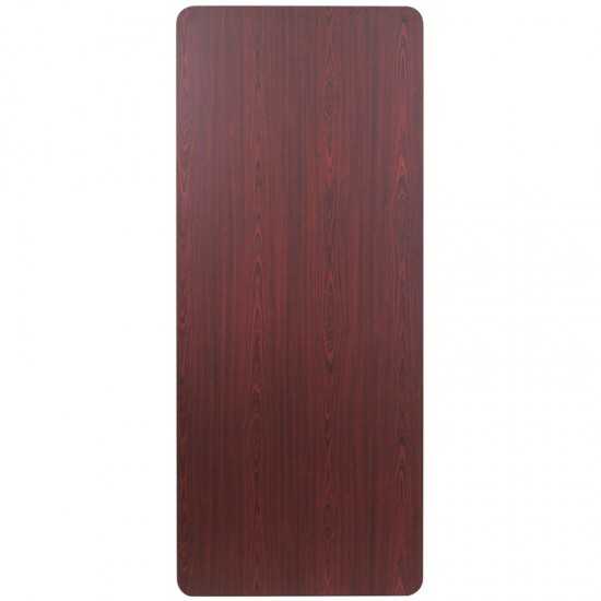 6-Foot High Pressure Mahogany Laminate Folding Banquet Table