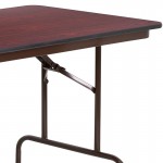 6-Foot High Pressure Mahogany Laminate Folding Banquet Table