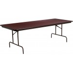 8-Foot Mahogany Melamine Laminate Folding Banquet Table