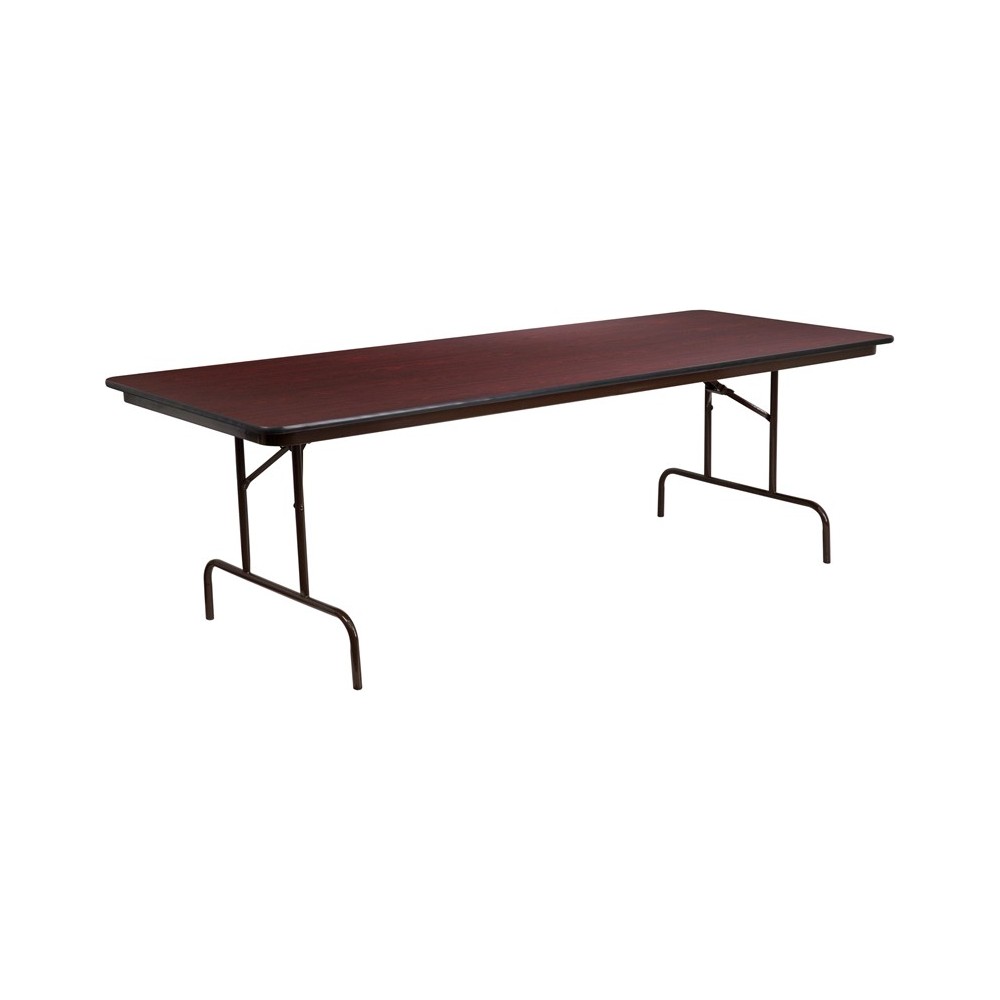 8-Foot Mahogany Melamine Laminate Folding Banquet Table