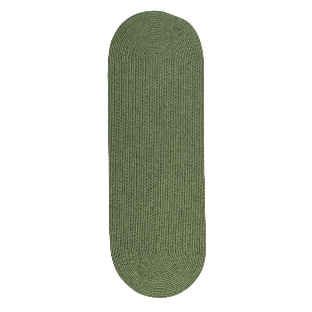 Colonial Mills Rug Reversible Flat-Braid (Oval) Runner Moss Green Runner (Oval)