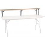 72'' x 12'' x 12'' Birchwood Bar Top Riser with Silver Legs