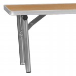 72'' x 12'' x 12'' Birchwood Bar Top Riser with Silver Legs