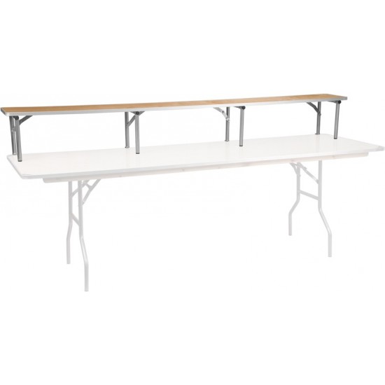 96'' x 12'' x 12'' Birchwood Bar Top Riser with Silver Legs