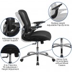 Mid-Back Transparent Black Mesh Executive Swivel Ergonomic Office Chair with Synchro-Tilt & Height Adjustable Flip-Up Arms
