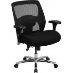 24/7 Intensive Use Big & Tall 500 lb. Rated Black Mesh Executive Ergonomic Office Chair with Ratchet Back
