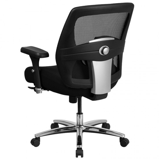 24/7 Intensive Use Big & Tall 500 lb. Rated Black Mesh Executive Ergonomic Office Chair with Ratchet Back