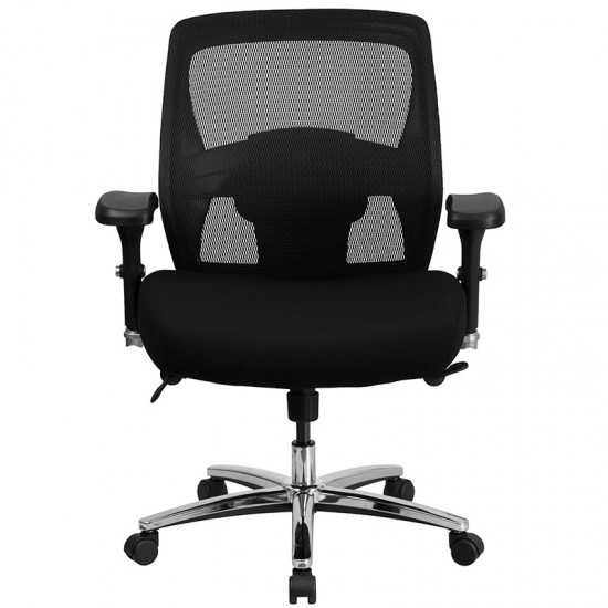 24/7 Intensive Use Big & Tall 500 lb. Rated Black Mesh Executive Ergonomic Office Chair with Ratchet Back
