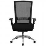 24/7 Intensive Use 300 lb. Rated Black Mesh Multifunction Ergonomic Office Chair with Seat Slider