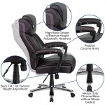 Big & Tall 500 lb. Rated Black LeatherSoft Executive Swivel Ergonomic Office Chair with Adjustable Headrest