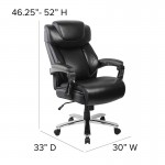 Big & Tall 500 lb. Rated Black LeatherSoft Executive Swivel Ergonomic Office Chair with Adjustable Headrest