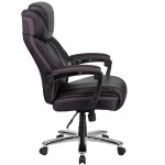 Big & Tall 500 lb. Rated Black LeatherSoft Executive Swivel Ergonomic Office Chair with Adjustable Headrest