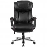 Big & Tall 500 lb. Rated Black LeatherSoft Executive Swivel Ergonomic Office Chair with Adjustable Headrest