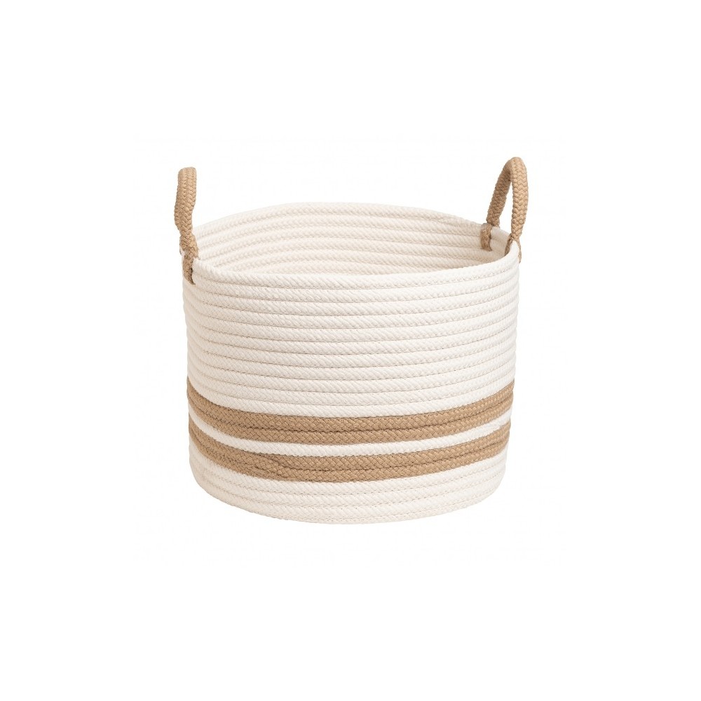 Colonial Mills Basket San Marino White & Taupe Round