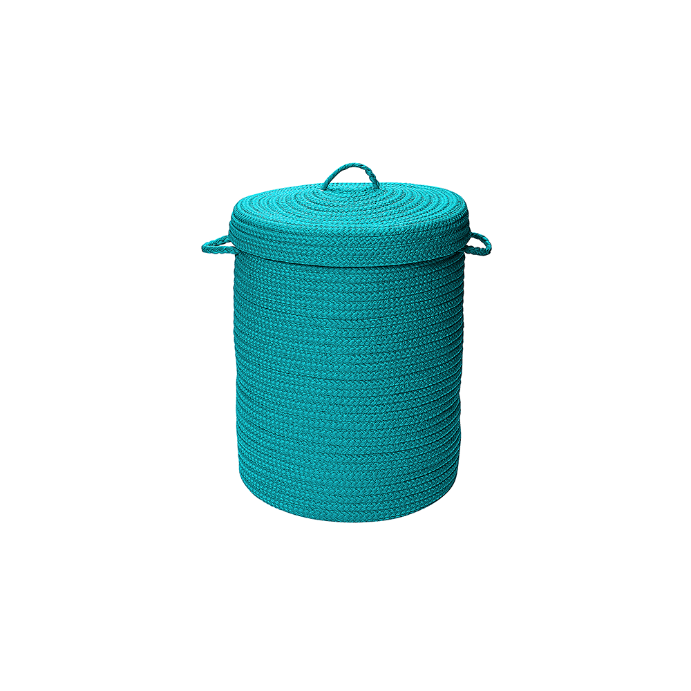 Colonial Mills Hamper Simply Home Solid Turquoise Round Hamper w/ Lid