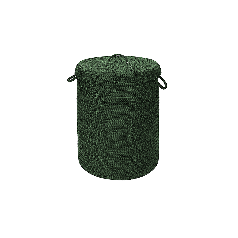 Colonial Mills Hamper Simply Home Solid Dark Green Round Hamper w/ Lid