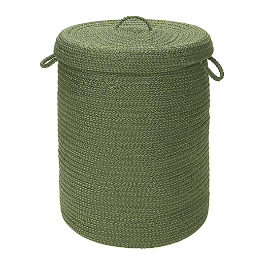 Colonial Mills Hamper Simply Home Solid Moss Green Round Hamper w/ Lid