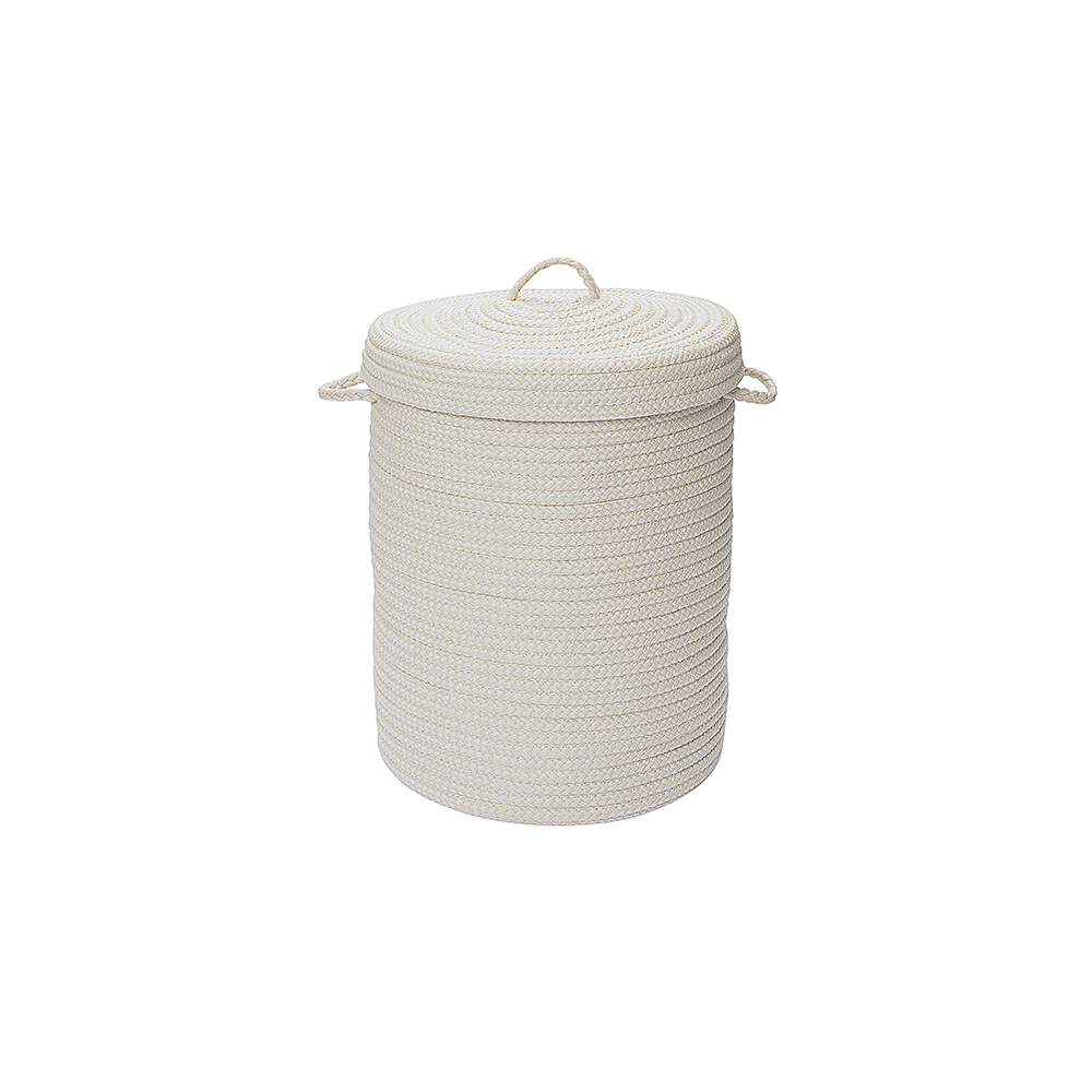 Colonial Mills Hamper Simply Home Solid White Round Hamper w/ Lid