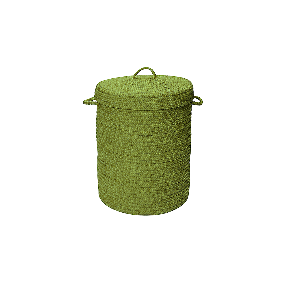 Colonial Mills Hamper Simply Home Solid Bright Green Round Hamper w/ Lid