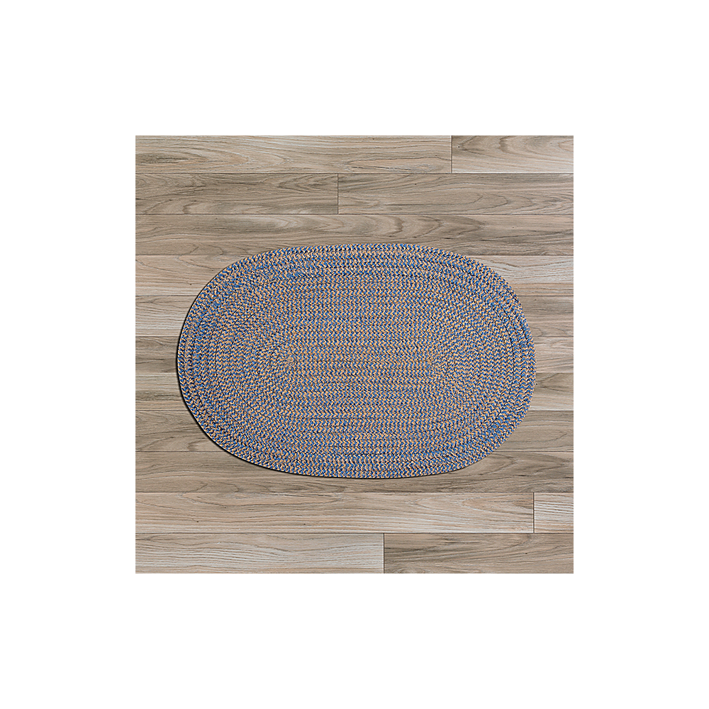 Colonial Mills Rug Softex Check Blue Ice Check Runner (Oval)