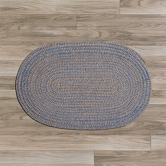 Colonial Mills Rug Softex Check Blue Ice Check Oval