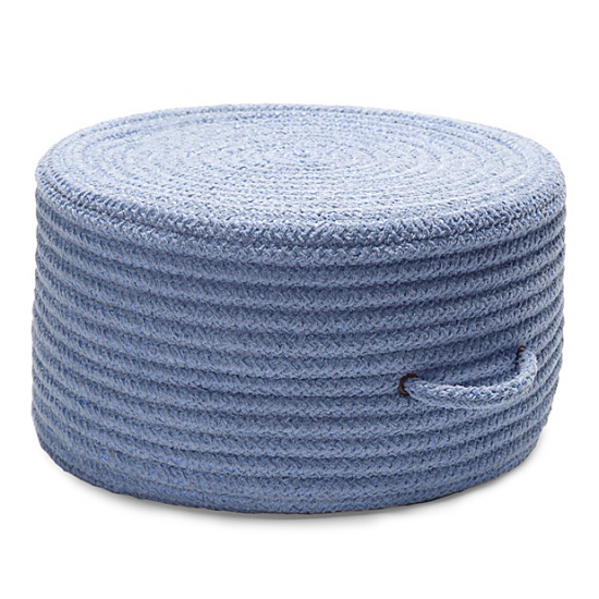 Colonial Mills Pouf Solid Chenille Pouf Blue Ice Round