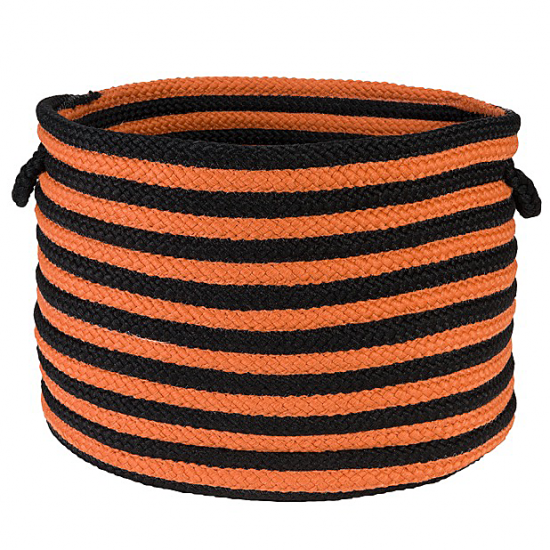 Colonial Mills Basket Spunky Stripe Basket Orange & Black Round