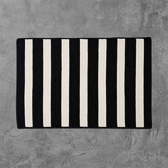 Colonial Mills Rug Stripe It Black White Runner (Rectangle)