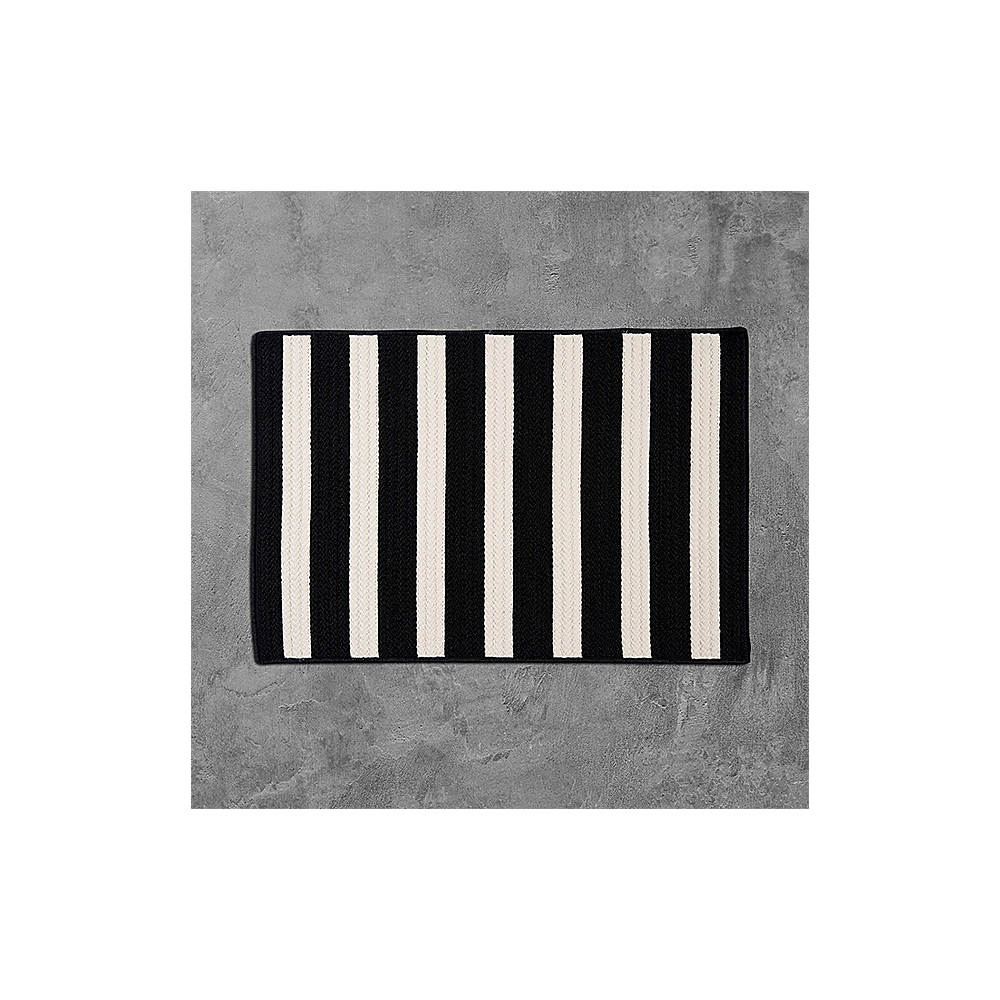 Colonial Mills Rug Stripe It Black White Runner (Rectangle)