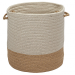 Colonial Mills Basket Sunbrella Coastal Basket Wheat Round