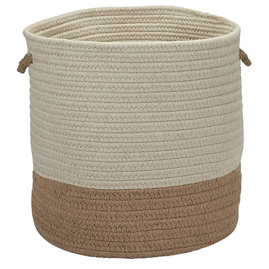 Colonial Mills Basket Sunbrella Coastal Basket Alpaca Round